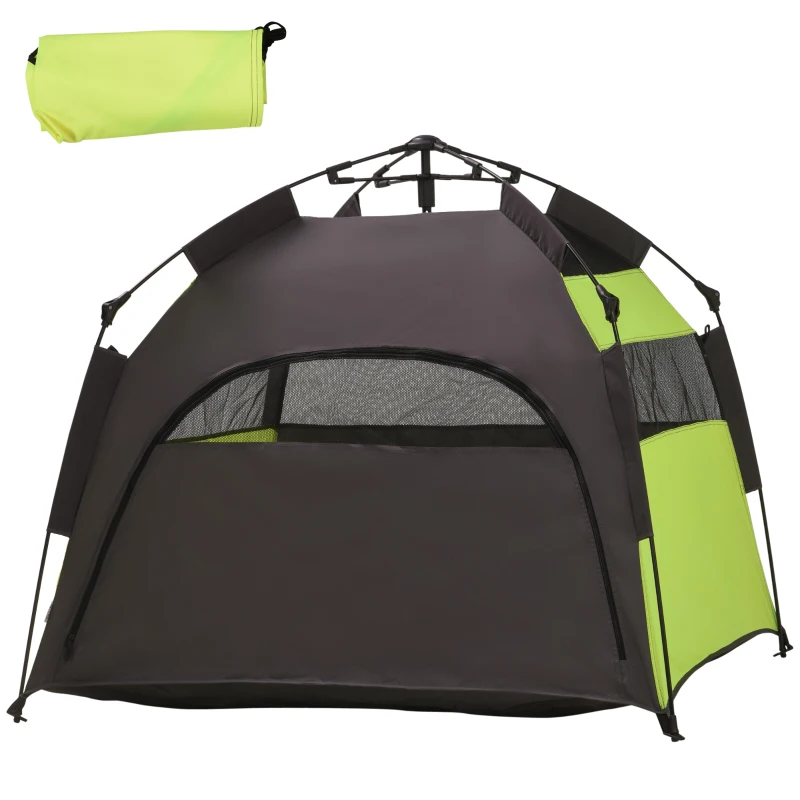PawHut Pop Up Dog Tent for Extra Large and Large Dogs, Portable Pet Camping Tent with Carrying Bag for Beach, Backyard, Home, Green