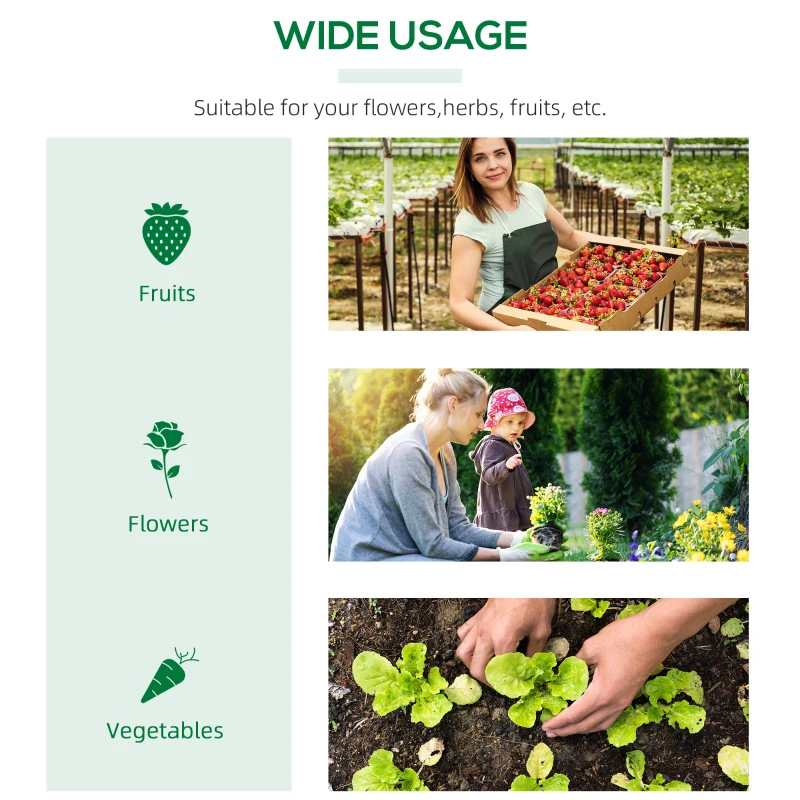 Outsunny 47" x 24" x 24" Portable Mini Tunnel Greenhouse Garden Planting Outdoor Flower Warm House Box with 2 Windows Steel Frame PE Cover, White