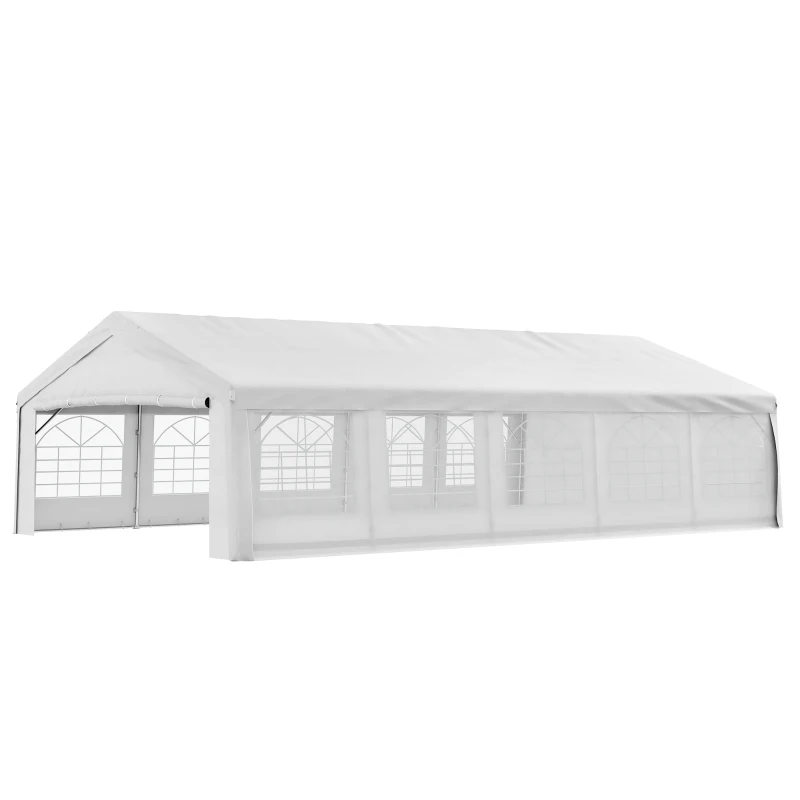 Outsunny Heavy Duty Wedding Canopy 20x32 Outdoor Shelter for Weddings, Parties, BBQ White(m-13)