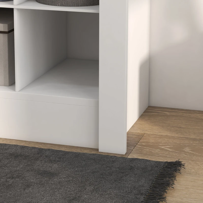 HOMCOM 71" Shoe Storage Cabinet with 3 Heights of Open Cubes for 36 Pairs, Narrow Shoe Organizer for Entryway, Hallway, White