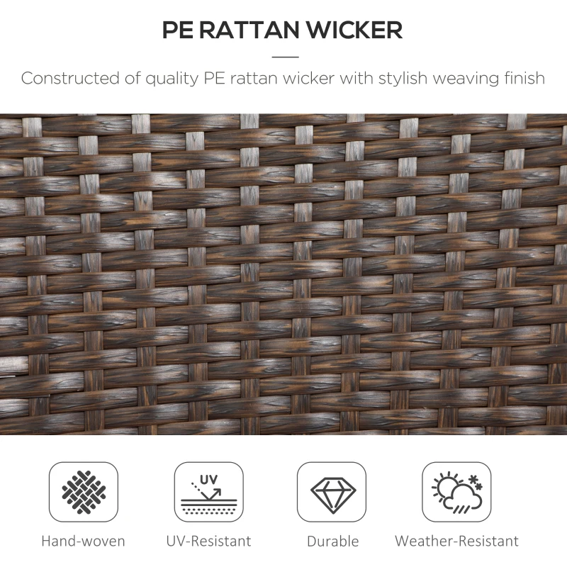 Outsunny Stackable 4 PE Rattan Outdoor Dining Chairs with Cushions, Patio Wicker Dining Chairs with Armrests & Backrest, Blue