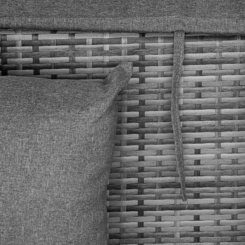 Outsunny Convertible Rattan Daybed Sectional, Grey