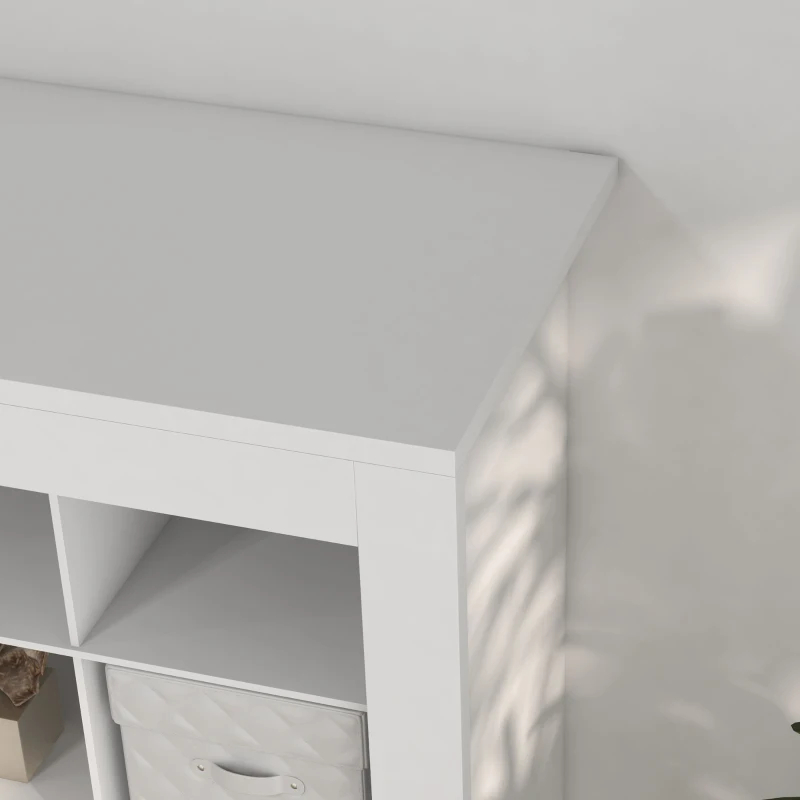 HOMCOM 71" Shoe Storage Cabinet with 3 Heights of Open Cubes for 36 Pairs, Narrow Shoe Organizer for Entryway, Hallway, White