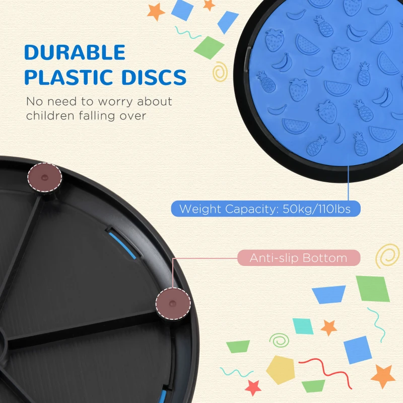 Qaba Blindfolded and Barefoot Tactile Discs, Sensory Discs for Kids, Little Kids Game, Sensory Toy Matching Game, Early Learning Toy Elementary & Preschool Game for 3-8 Year Old Kids, Multi-Color