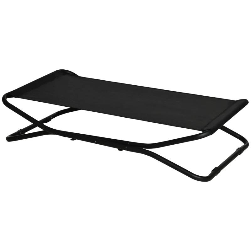 PawHut Elevated Dog Bed with Breathable Fabric, Foldable Pet Cot with Heavy Duty Steel Frame, Portable Cooling Pet Bed Indoor Outdoor Use, for Small Medium Dogs