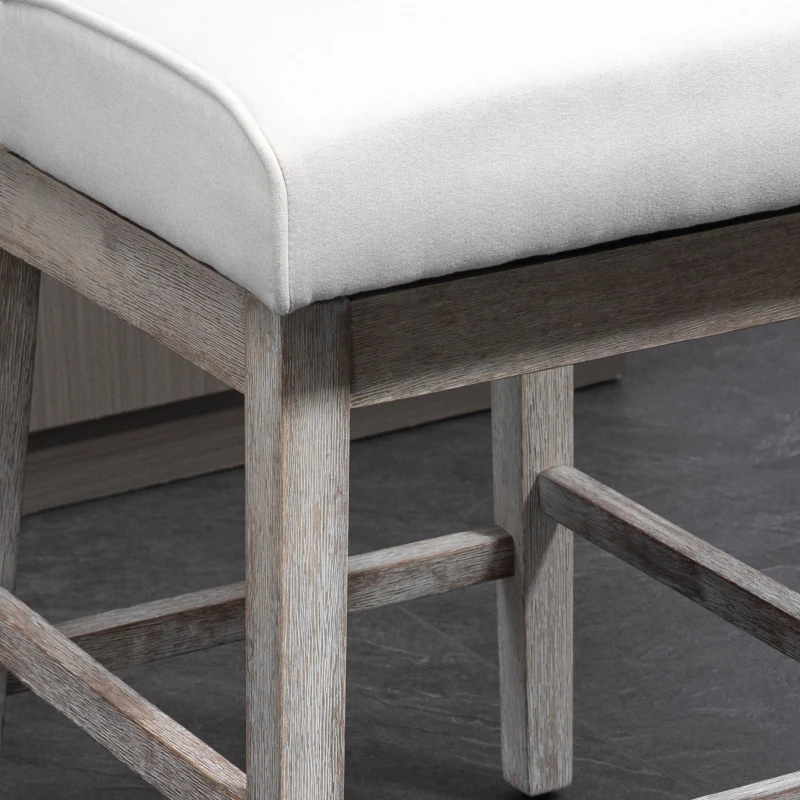 HOMCOM Swivel Bar Stools Set of 2, 27" Counter Height Stools with Linen Upholstery and Button Tufted Design for Kitchen