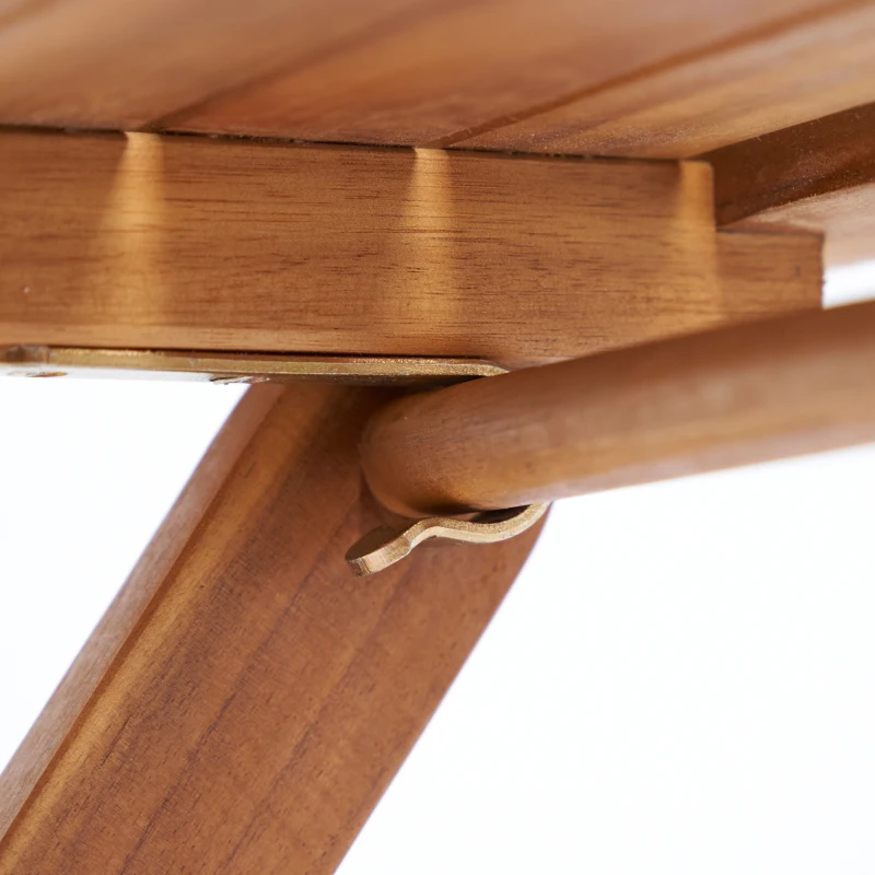 Outsunny Outdoor Bistro Set Foldable 3 Pieces Wicker Patio Furniture Set w/ Cushions, for Porch, Backyard, Garden, Light Teak