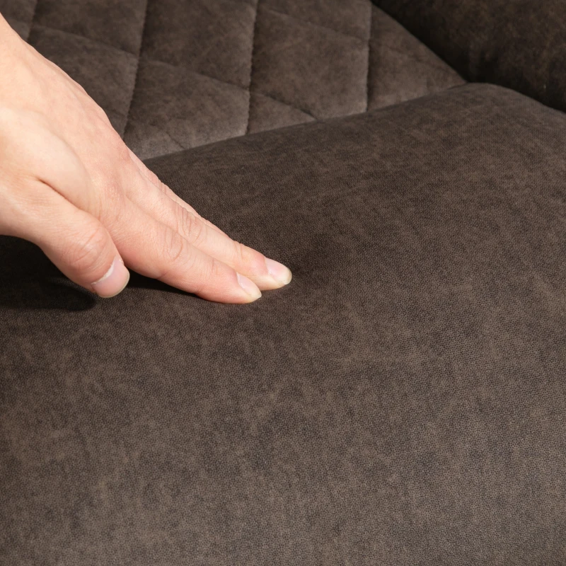 HOMCOM Executive Office Chair, Desk Chair with Flip-up Armrest, Diamond Fabric Computer Chair for Home Office, Dark Brown