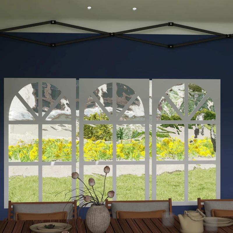 Outsunny 10' x 20' Pop Up Canopy Tent with 4 Sidewalls, Instant Gazebo with Carry Bag for Garden, Patio, Blue