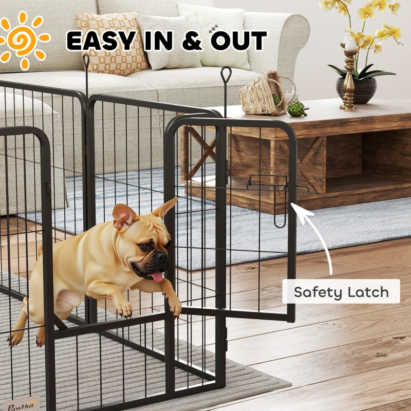 PawHut 16 Panels Dog Playpen with Straps, Portable & DIY, for Small Dogs, for Yard, RV, Camping, Garden, 24" Height