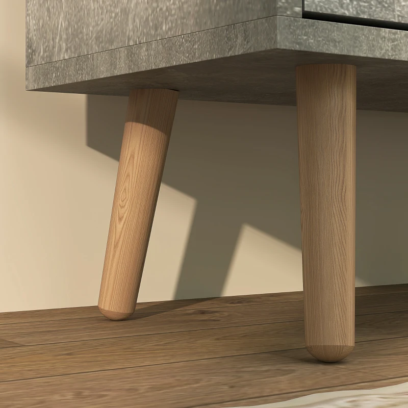 HOMCOM Shoe Storage Cabinet with 4 Flip Drawers and Adjustable Shelf, Shoe Cabinet for 8-16 Pairs of Shoes, Cement Grey