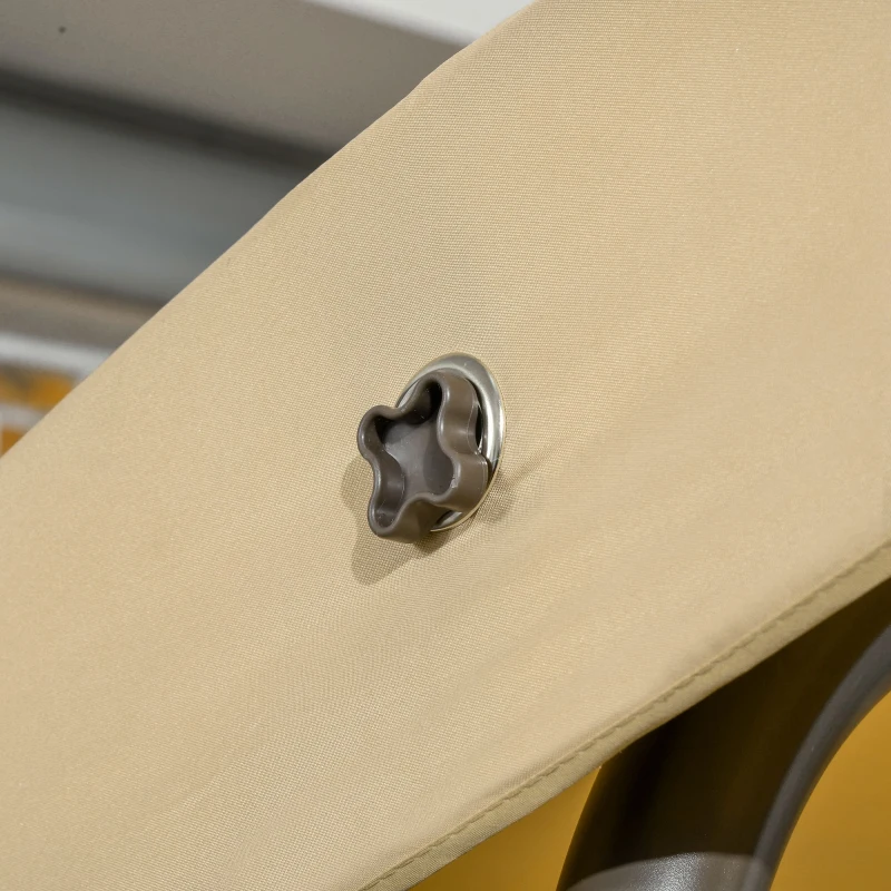 Outsunny 3-Seat Patio Swing Chair, Outdoor Canopy Swing Glider with Cushion, Adjustable Shade, and Slatted Design, for Porch