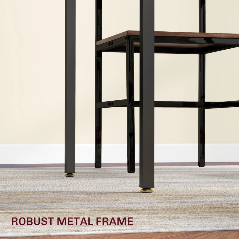 HOMCOM Folding Dining Table for 2 to 4 People, Industrial Drop Leaf Table, Kitchen Table for Small Spaces, Walnut