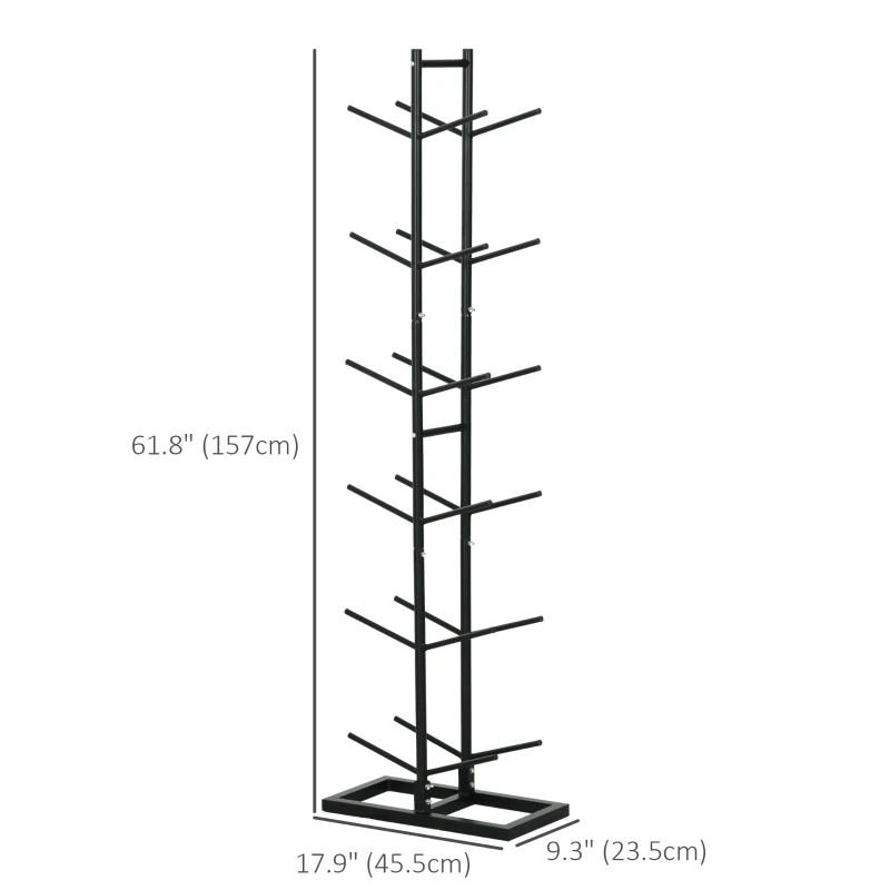 Soozier 12-Ball Sports Rack, Ball Holder Basketball Rack for Garage, Classroom or Gym, Athletic Gear Organizer