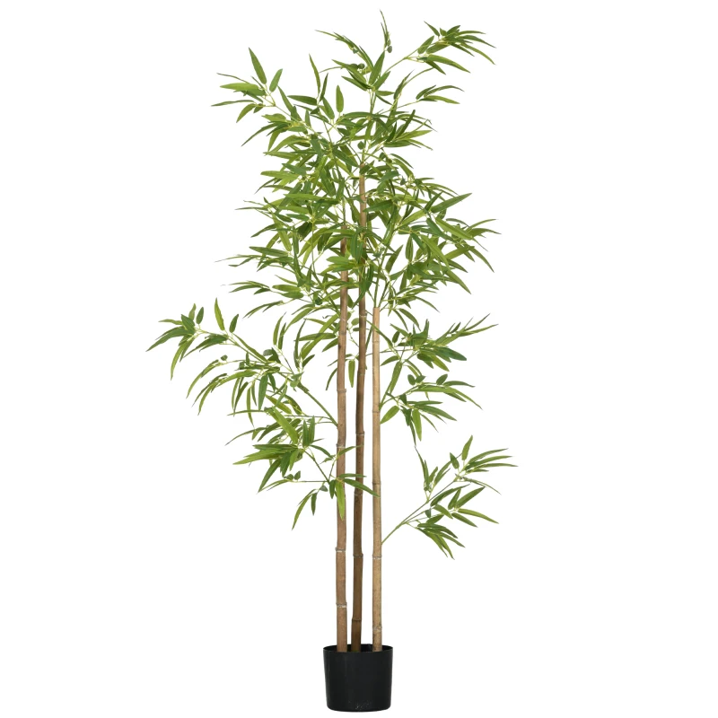 HOMCOM 6ft Artificial Tree, Indoor Fake Bamboo with Pot, for Home Office Living Room Decor