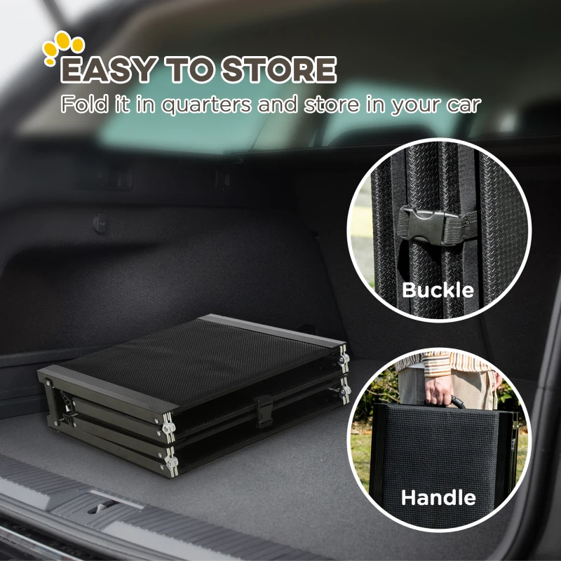 PawHut Folding Dog Ramp for Cars, Trucks, SUVs, 62 Inch, Holds 88 lbs.