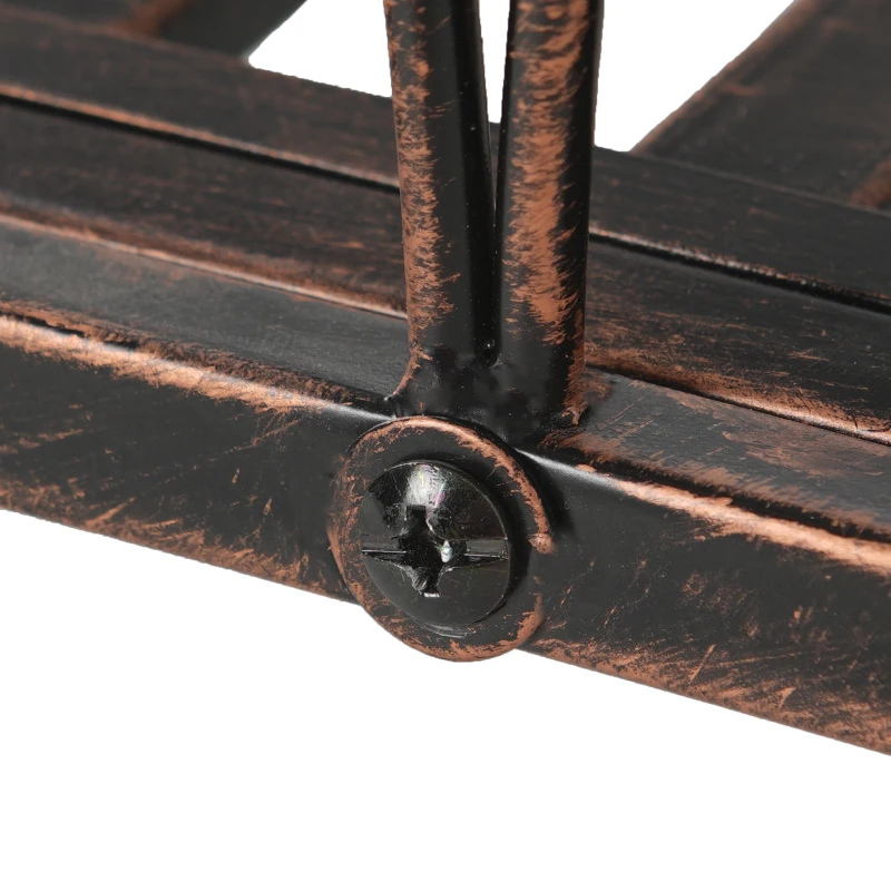 Outsunny 3.3' Metal Arch Zen Garden Bridge with Safety Siderails, Decorative Footbridge, Delicate Scrollwork & Corner Spheres for Stream, Fish Pond, Bronze