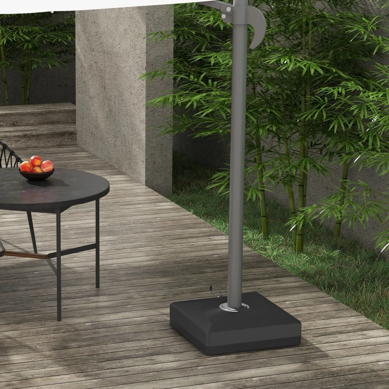 Outsunny 330 lbs. Fillable Umbrella Base for 84D-110V02 Model Umbrella, Cantilever Umbrella Stand, Wheels, Adjustable Feet, Black