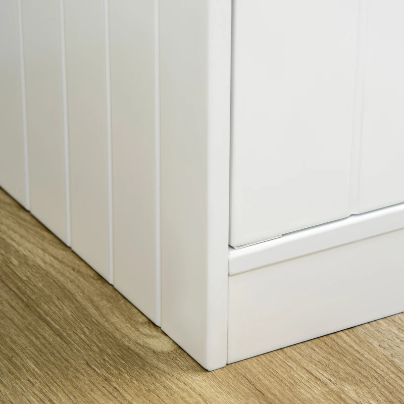 PawHut Large Elevated Dog Bowls with Storage Cabinet Containing Large 44L Capacity, Raised Dog Bowl Stand Pet Food Bowl Pet Feeding Station, White