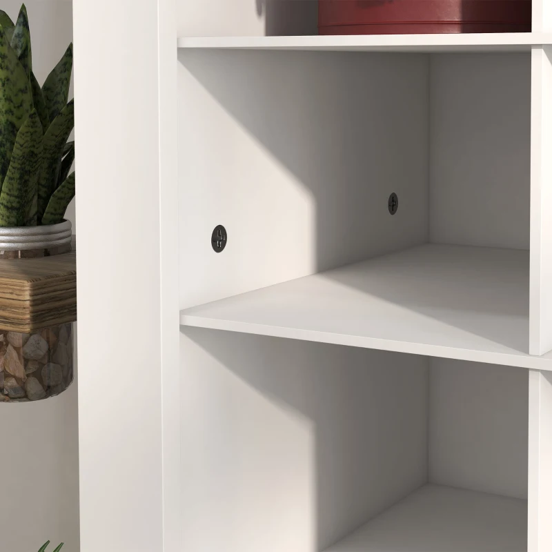 HOMCOM 71" Shoe Storage Cabinet with 3 Heights of Open Cubes for 36 Pairs, Narrow Shoe Organizer for Entryway, Hallway, White