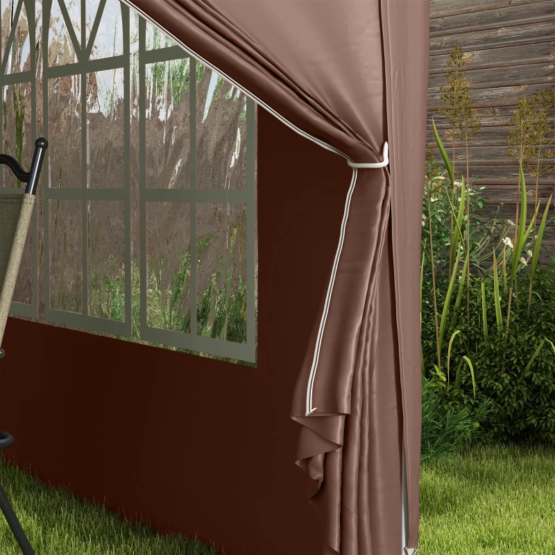 Outsunny 10x10ft Folding Tent Gazebo Pop Up Party Wedding Tent Portable Outdoor Sunshade Coffee