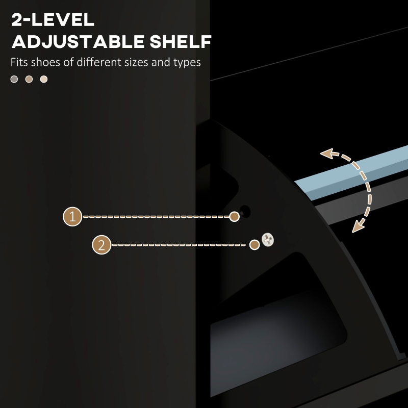 HOMCOM Modern Shoe Storage Cabinet with 3 Flip Drawers for 15 Pairs, Narrow Shoe Organizer for Entryway, Hallway, Black