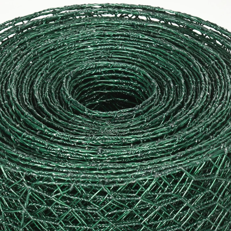 PawHut 39 in x 82 ft Chicken Wire Fence, Welded Wire Metal Roll Vegetables Garden Rabbit Fencing, Hexagonal Poultry Fence Wire, for Ducks, Gooses, Dark Green