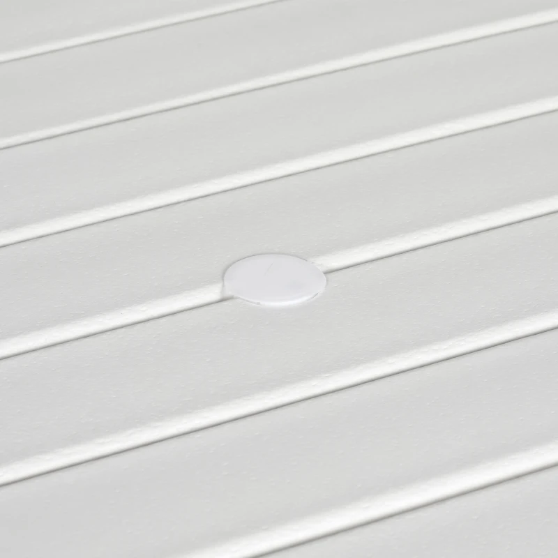 Outsunny Aluminum Frame Round Patio Table with Umbrella Hole, Outdoor Dining Table for 4 People, White