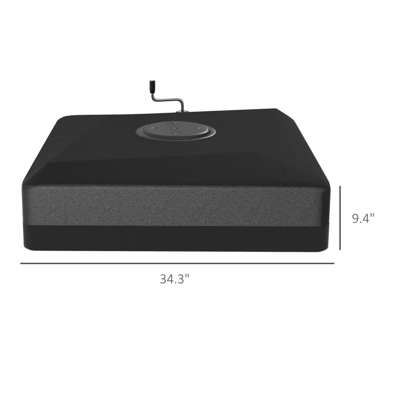 Outsunny 330 lbs. Fillable Umbrella Base for 84D-110V02 Model Umbrella, Cantilever Umbrella Stand, Wheels, Adjustable Feet, Black