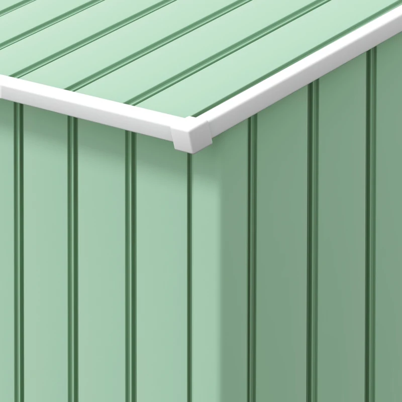 Outsunny 7' x 4' Outdoor Storage Shed, Garden Tool House w/ Foundation Kit Vents & Sliding Doors for Backyard Patio, Light Green