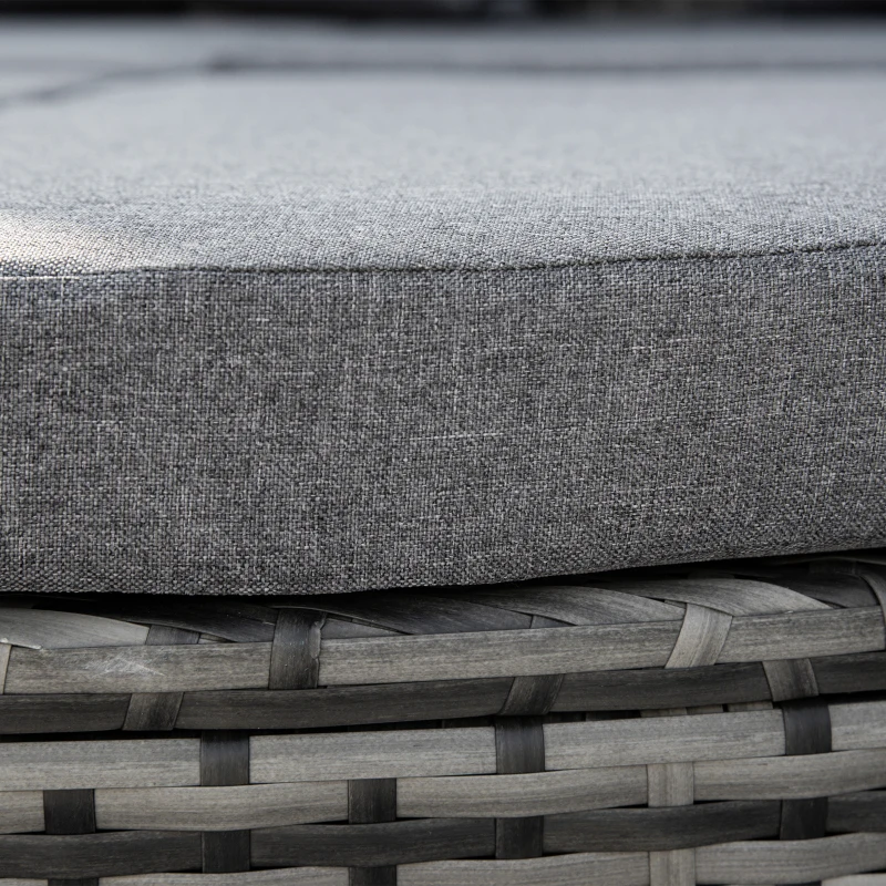 Outsunny Convertible Rattan Daybed Sectional, Grey