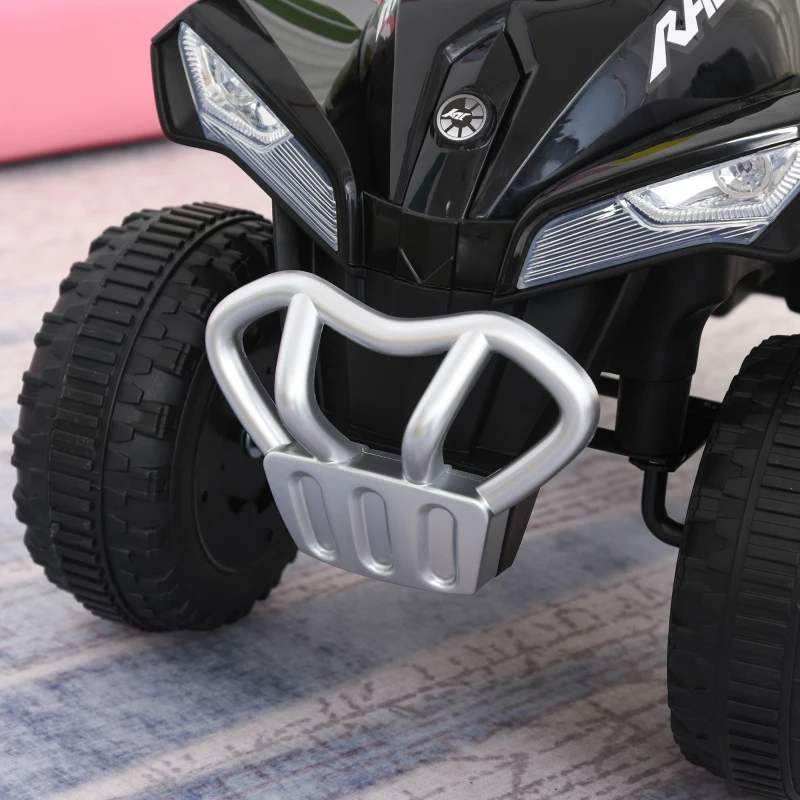 Aosom NO Power Kids Ride On Push Car, Ride Racer, Foot-to-floor Sliding Car, Walking ATV Toy with Music, Lights, for 1.5-3 Years Old, Black