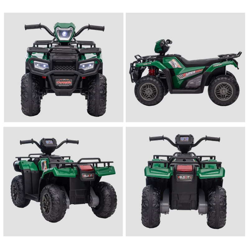 Aosom 12V Electric Toy Car with Forward Backward Function, Music, LED Headlights, for Ages 3-5 Years, Green