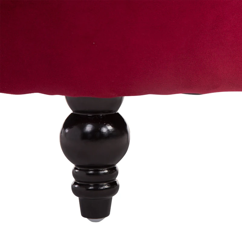 HOMCOM Retro High Back Armless Royal Accent Chair Fabric Upholstered Tufted Seat for Living Room, Dining Room and Bedroom, Crimson Red