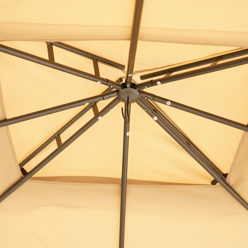 Outsunny 10' x 12' Outdoor Gazebo with Netting and Curtains, Patio Gazebo Canopy with 2-Tier Soft Top Roof and Steel Frame for Lawn, Garden, Backyard and Deck