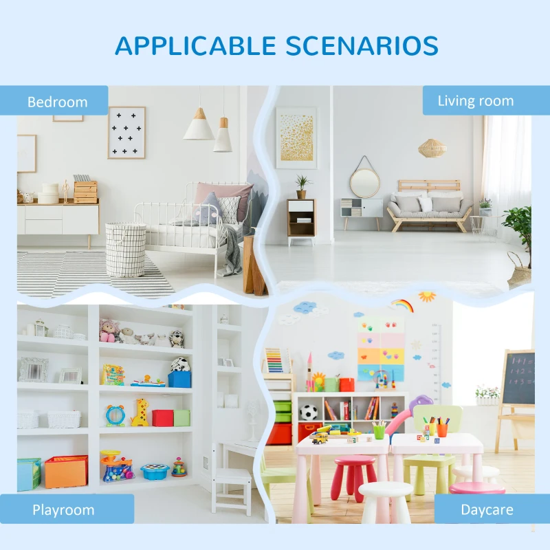 Qaba Kids Toy Storage Organizer with 4 Bins, Storage Cabinets, Bookshelf and 4-Layers Toy Collection Shelves, Blue