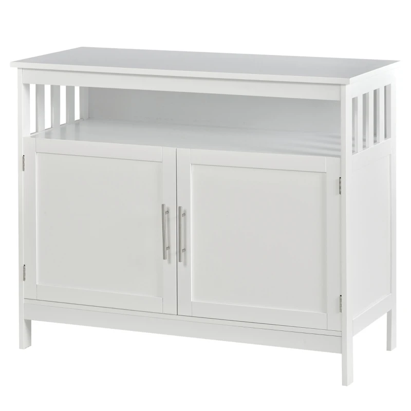 HOMCOM Kitchen Sideboard, Buffet Cabinet, Wooden Storage Console Table with 2-Level Cabinet and Open Shelf