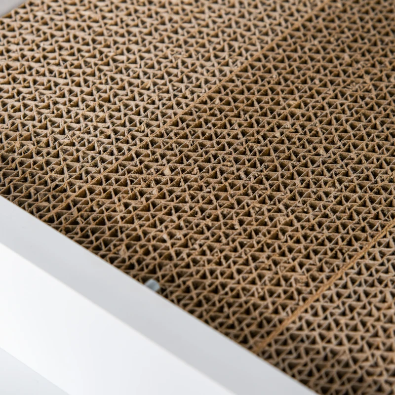 PawHut Wooden Cat Litter Box Enclosure & House, Kitty Hidden Washroom, with End Table Design, Scratcher, & Magnetic Doors, White