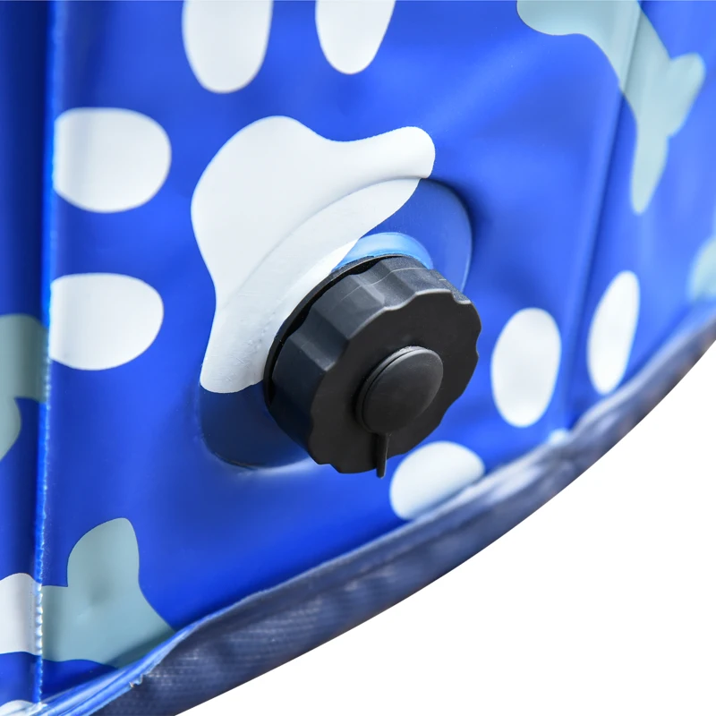 PawHut Foldable Pet Swimming Pool, Portable Dog Bathing Tub, 12" x 63" Plastic Large Dog Pool for Outdoor Dogs and Cats, Blue