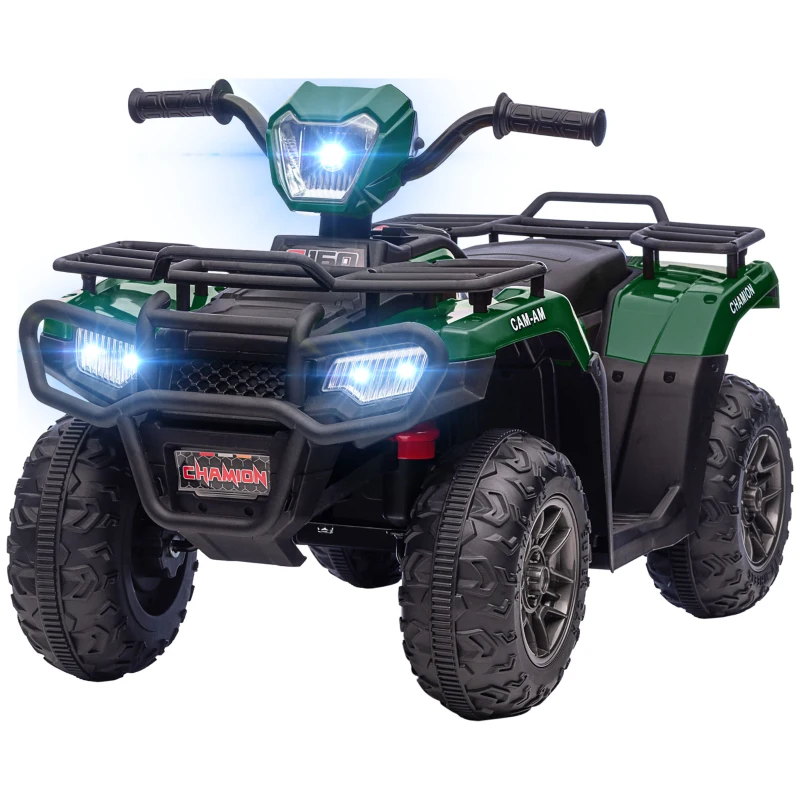 Aosom 12V Electric Toy Car with Forward Backward Function, Music, LED Headlights, for Ages 3-5 Years, Green