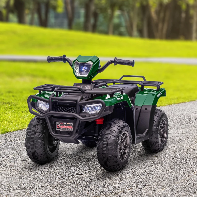 Aosom 12V Electric Toy Car with Forward Backward Function, Music, LED Headlights, for Ages 3-5 Years, Green