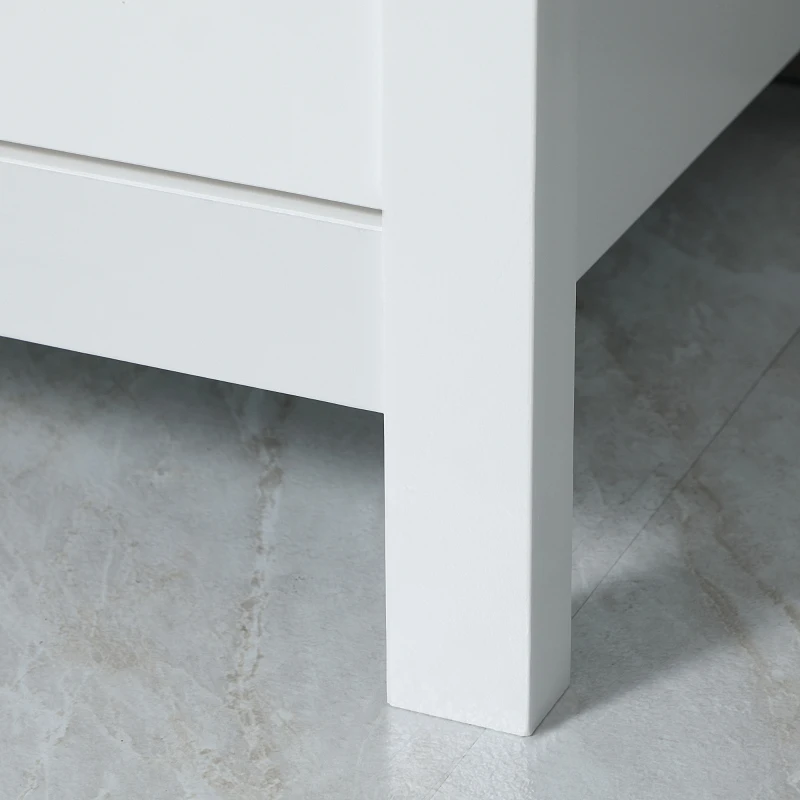 HOMCOM Sideboard Buffet Cabinet with Open Shelf, Glass Doors and Adjustable Shelf, Accent Cabinet for Kitchen, Living Room, White