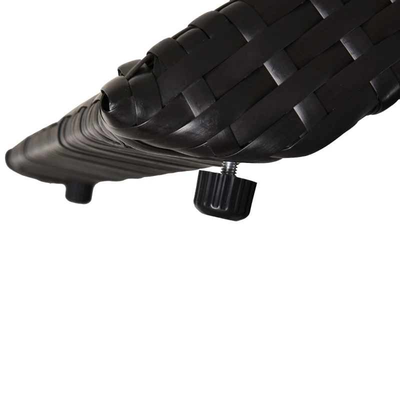 Outsunny Patio Foldable Wicker Chaise Lounge, PE Rattan Outdoor Lounge Chair, Bed with Cushion for Garden, Backyard, Lawn, Beige