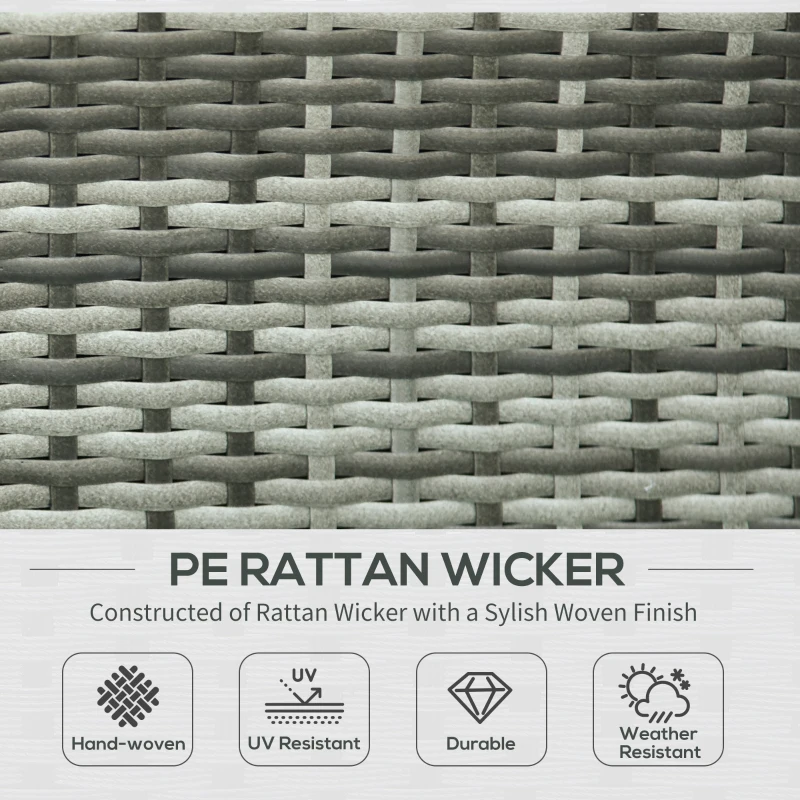 Outsunny 7-Piece Patio Furniture Set, Outdoor Wicker Conversation Set, All Weather PE Rattan Sectional Sofa Set with Cushions and Tempered Glass Top Coffee Table, Pillows, Charcoal