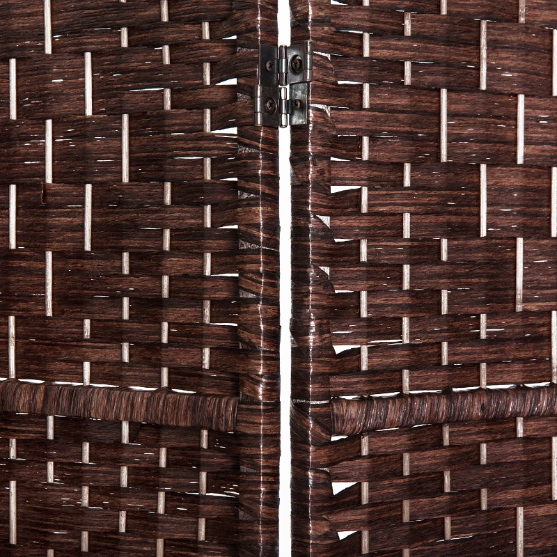 HOMCOM Room Divider, 6 Panel Folding Privacy Screen, 6FT Tall Portable Wicker Weave Partition Wall Divider for Bedroom, Home Office, Brown