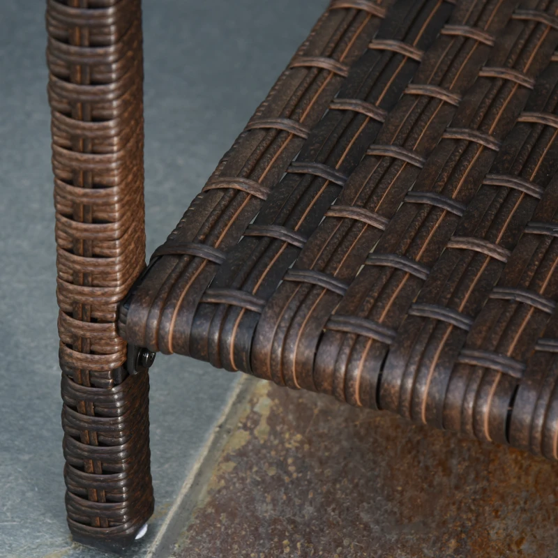 Outsunny 5pc Patio Furniture Set, All Weather PE Rattan Conversation Chair and Ottoman Set w/ Table, Cushion Pillows, Beige