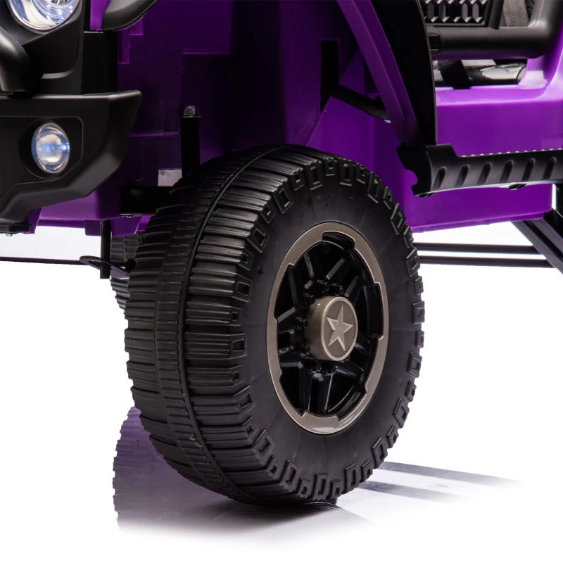 24V 2-Seater Kids Ride On Truck with Parent Control, 200W Dual Motors, Ride on Toys with LED Lights, MP3, Bluetooth, for Kids Aged 3+, Purple