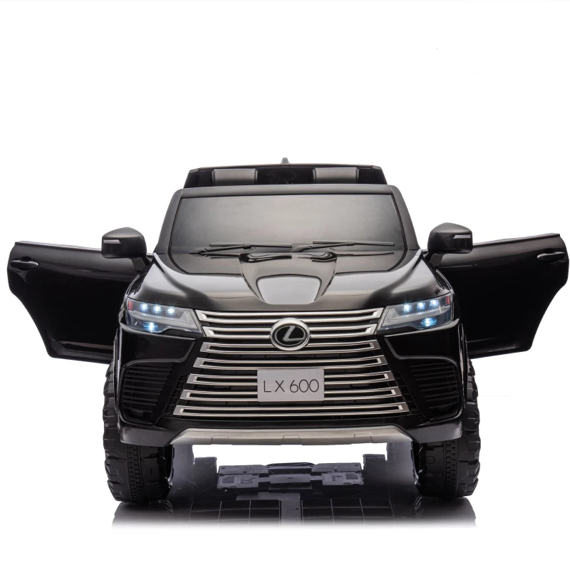 24V Licensed Lexus LX600 2-Seater Kids Ride On Car with Parent Control, Bluetooth, MP3, and Speeds 1.86-3.11 MPH, for Ages 3-7, Black