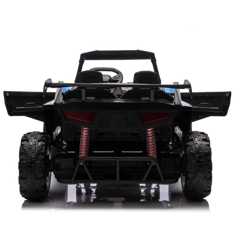 24V 2-Seater Police Car Design Kids Ride On Electric Car with Parent Control, Ride on Toys with Bluetooth, MP3, USB/TF, LED Lights, Blue