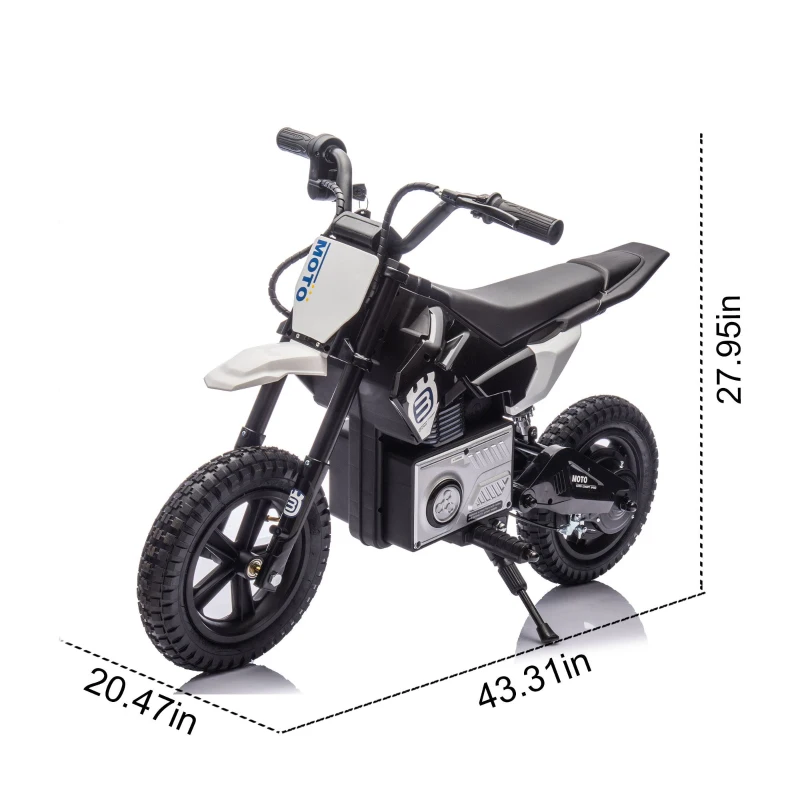 24V Kids Ride On Motorcycle with Rear Wheel Shock Absorber, 200W Powered Electric Dirt Bike with Adjustable Speed, for Ages 5-15, Black